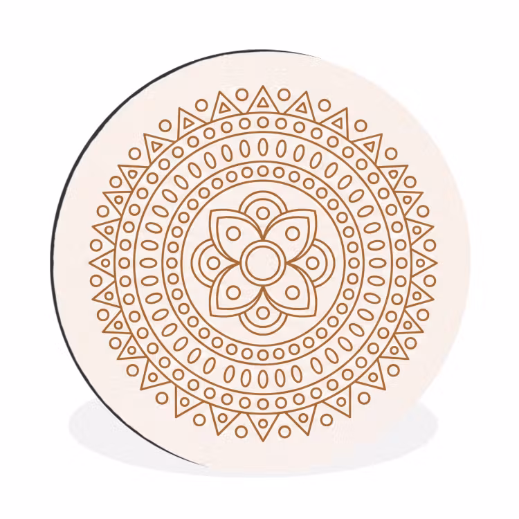 Wandcirkel - Aluminium - Mandala - Geometrisch - Abstract - Oosters - Bruin — 1