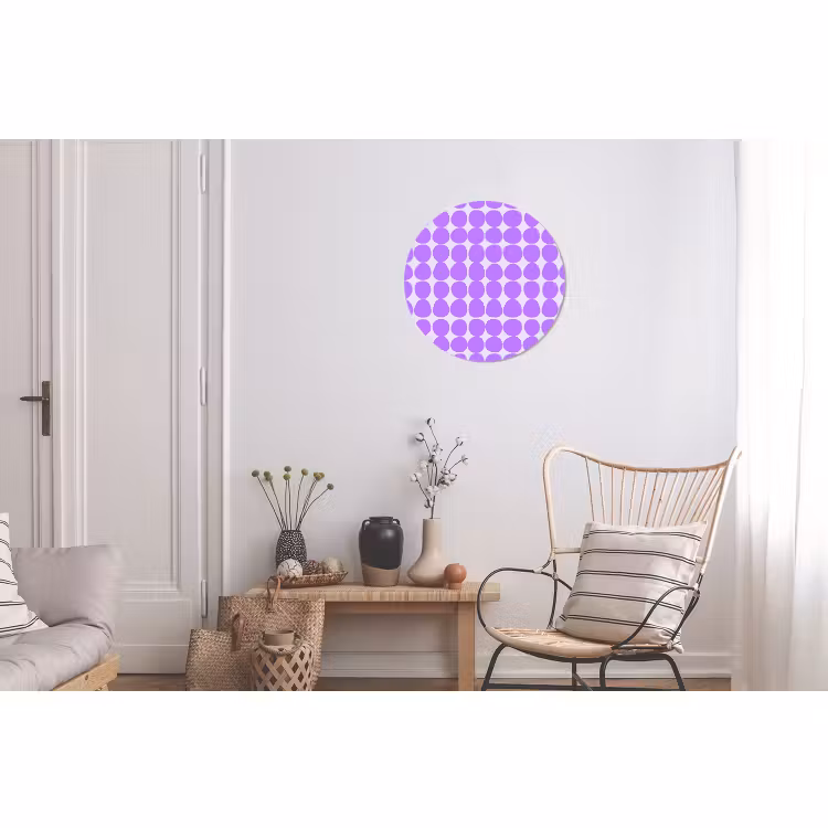 Wandcirkel - Aluminium - Paars - Geometrisch - Stippen - Polka Dot - Patroon — 2