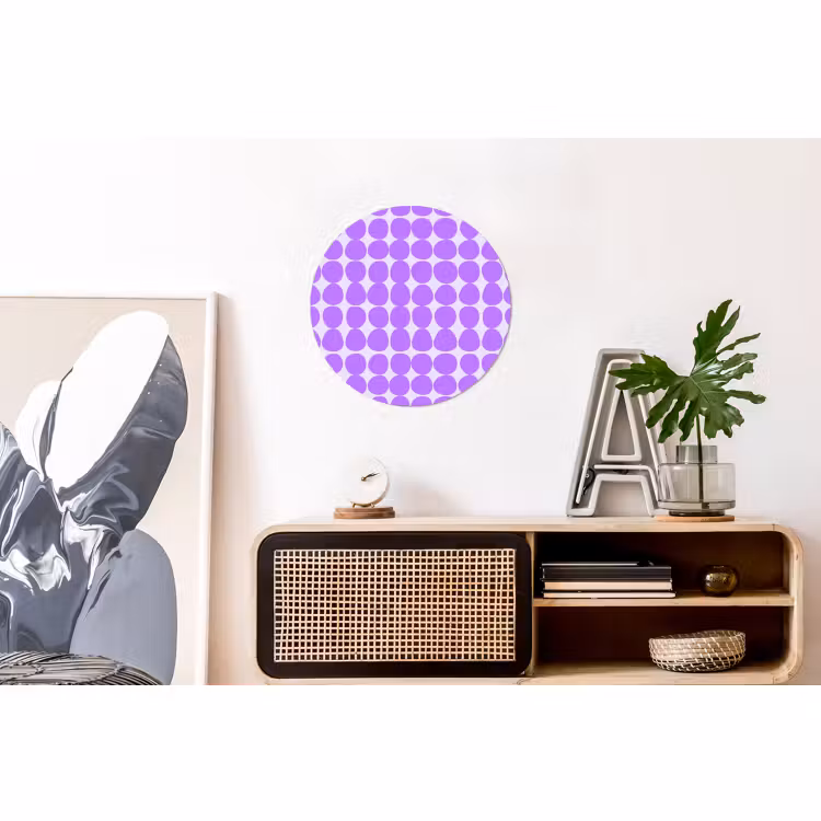 Wandcirkel - Aluminium - Paars - Geometrisch - Stippen - Polka Dot - Patroon — 3
