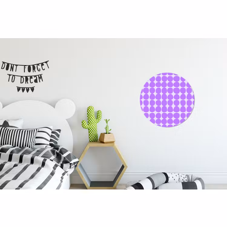 Wandcirkel - Aluminium - Paars - Geometrisch - Stippen - Polka Dot - Patroon — 5
