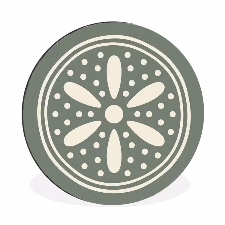 Wandcirkel - Aluminium - Patroon - Cirkel - Abstract - Groen - Decoratie — 1