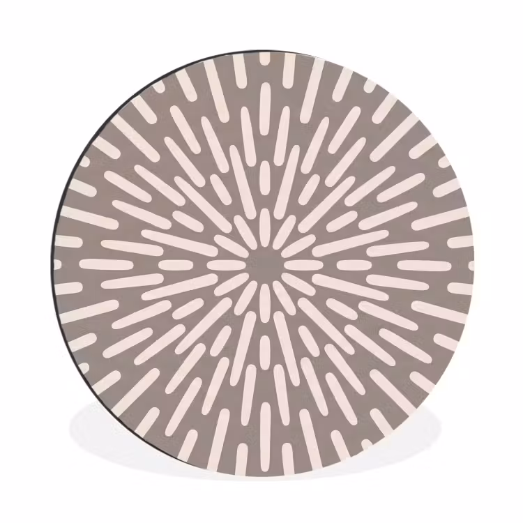 Wandcirkel - Aluminium - Patroon - Stralen - Abstract - Modern - Grijs — 1