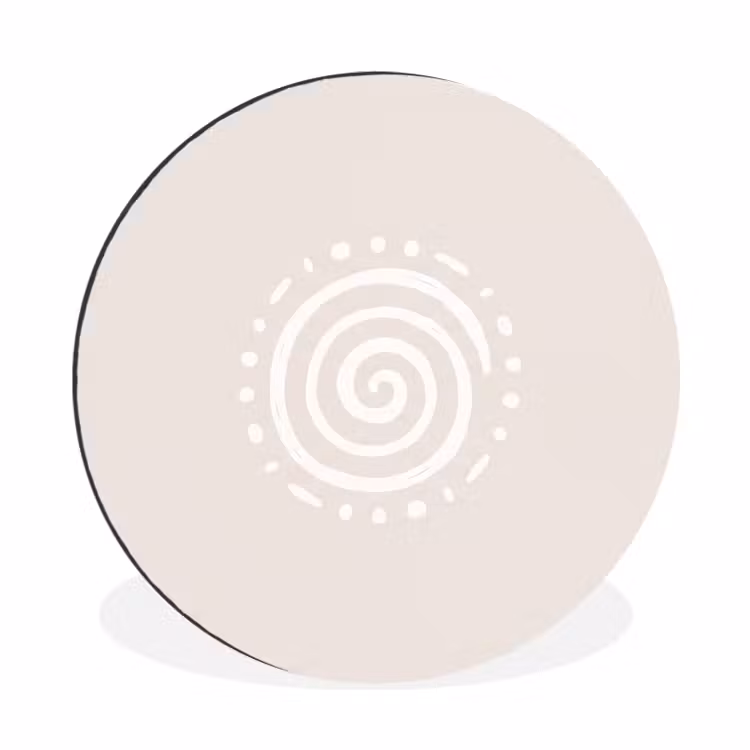 Wandcirkel - Aluminium - Symbool - Spiraal - Abstract - Minimalistisch - Beige — 1