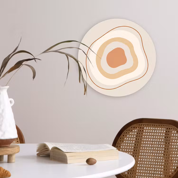 Wandcirkel - Glas - Abstract - Organisch - Modern - Beige - Kunst — 4