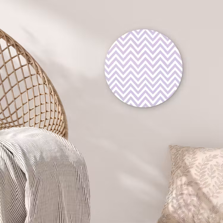 Wandcirkel - Glas - Lila - Geometrisch - Chevron - Zigzag - Patroon — 5