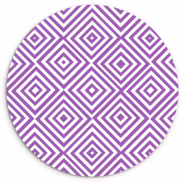 Wandcirkel - Glas - Paars - Geometrisch - Ruiten - Concentrisch - Patroon — 1