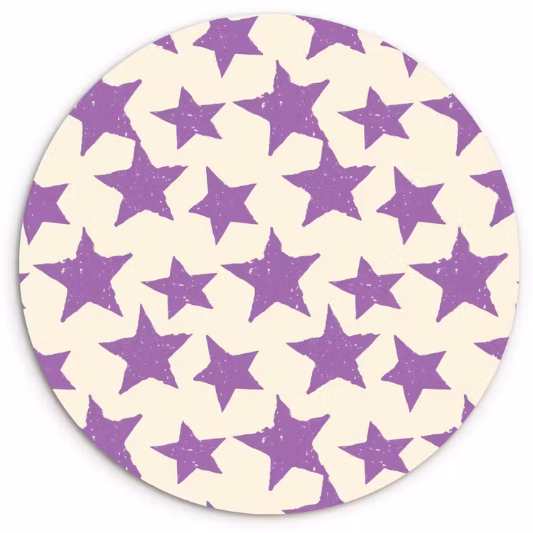 Wandcirkel - Glas - Paars - Geometrisch - Sterren - Stempel - Patroon — 1