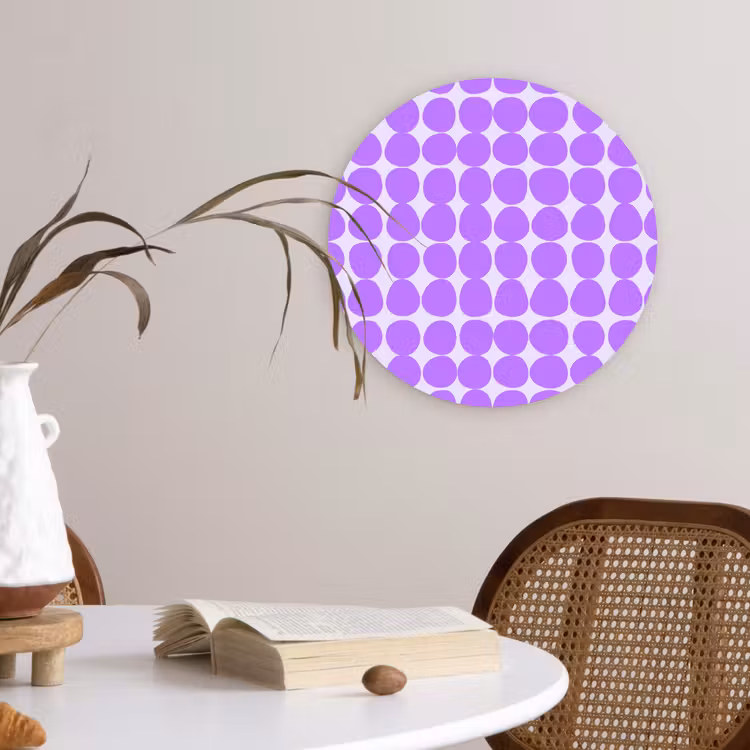 Wandcirkel - Glas - Paars - Geometrisch - Stippen - Polka Dot - Patroon — 4