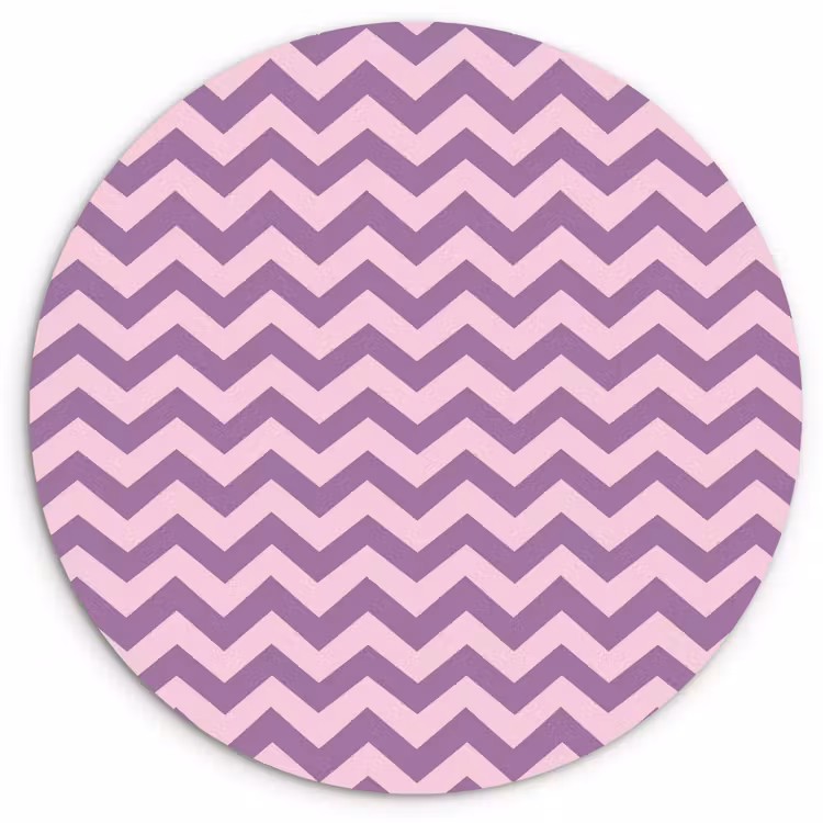 Wandcirkel - Glas - Paars - Roze - Geometrisch - Chevron - Zigzag - Patroon — 1