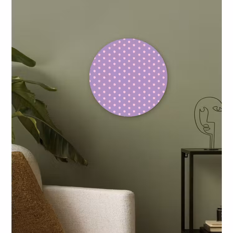 Wandcirkel - Glas - Paars - Roze - Sterren - Geometrisch - Patroon — 3