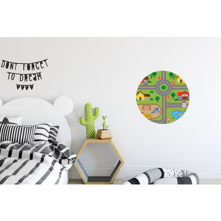 Wandcirkel - Aluminium - Stad - Wegen - Cartoon — 5