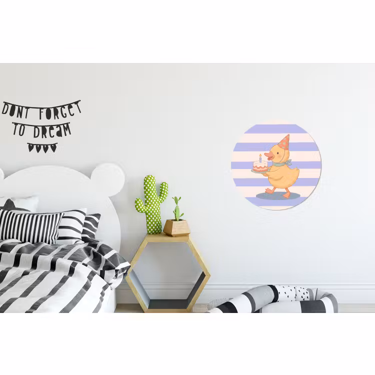 Wandcirkel - Aluminium - Vogel - Feest - Taart - Kinder - Illustratie — 5