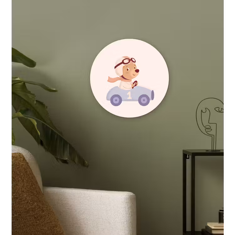 Wandcirkel - Glas - Beer - Auto - Kinderkamer - Cartoon - Speels — 3