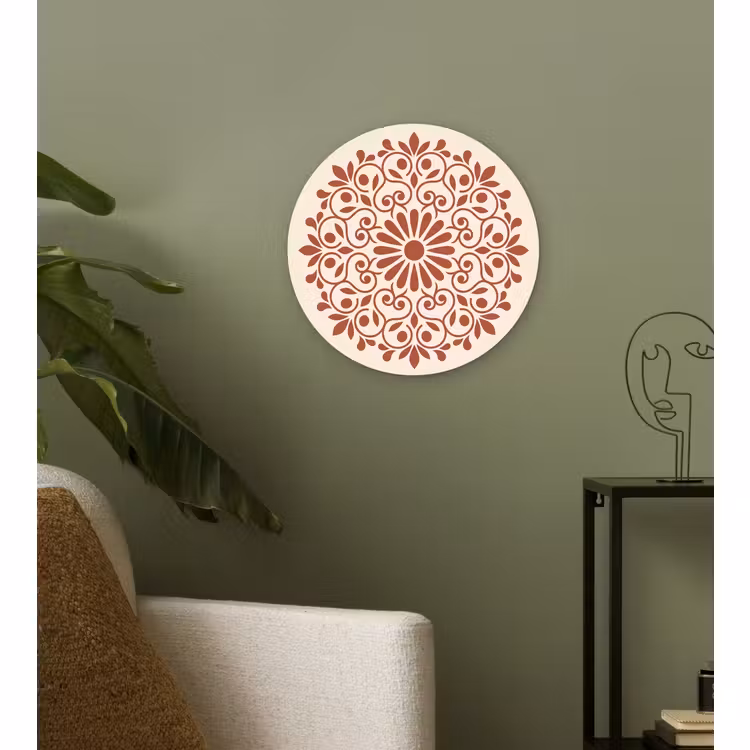 Wandcirkel - Glas - Decoratie - Cirkel - Symmetrisch - Modern - Roodbruin — 3
