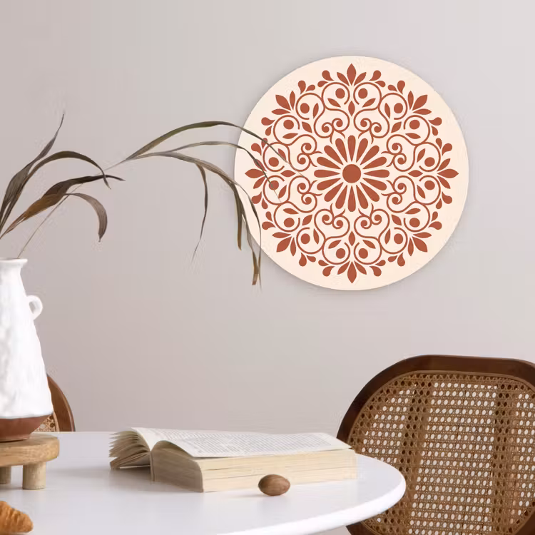 Wandcirkel - Glas - Decoratie - Cirkel - Symmetrisch - Modern - Roodbruin — 4