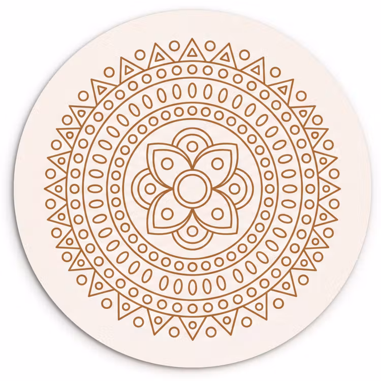 Wandcirkel - Glas - Mandala - Geometrisch - Abstract - Oosters - Bruin — 1