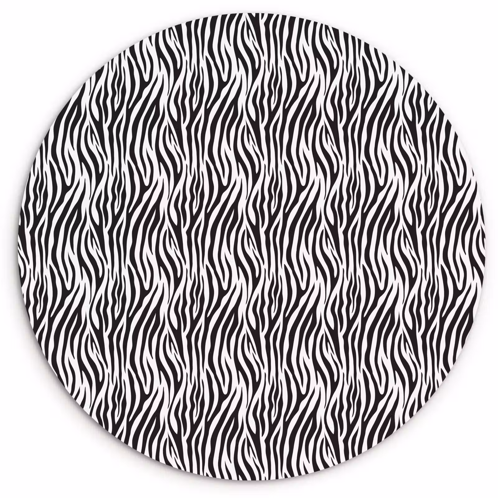 Wandcirkel - Glas - Zwart - Wit - Zebra - Patroon — 1