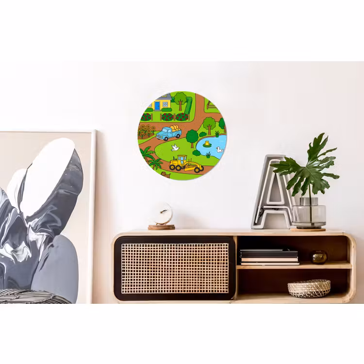 Wandcirkel - Aluminium - Platteland - Dieren - Cartoon — 3