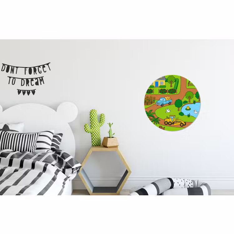 Wandcirkel - Aluminium - Platteland - Dieren - Cartoon — 5