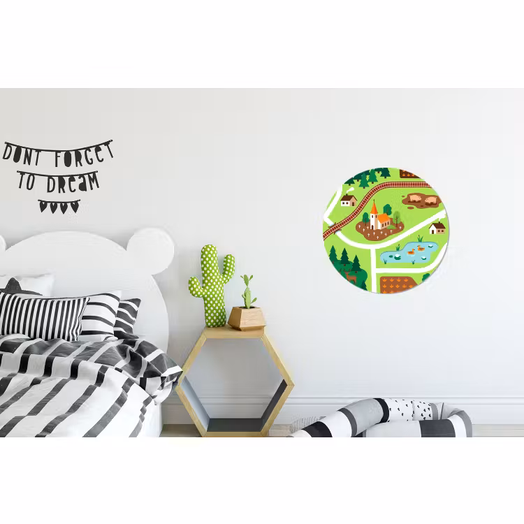 Wandcirkel - Aluminium - Platteland - Dieren - Illustratie — 5