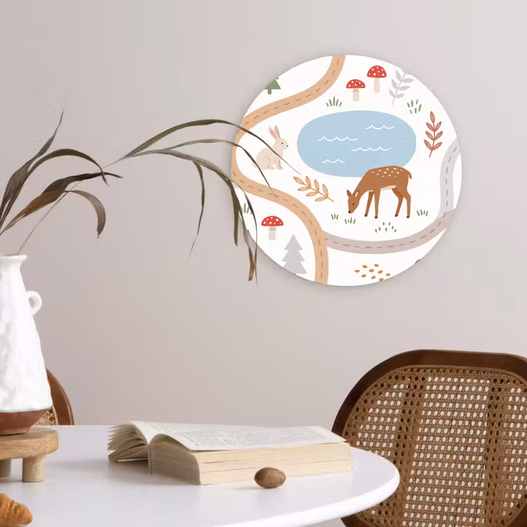 Wandcirkel - Glas - Dieren - Bos - Illustratie — 4