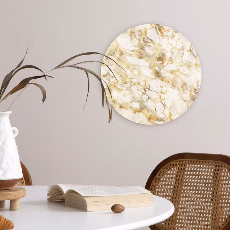 Wandcirkel - Glas - Warm - Gouden - Marmer - Patroon — 4