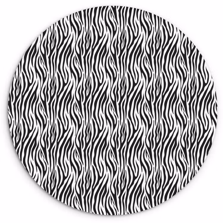 Wandcirkel - Glas - Zwart - Wit - Zebra - Patroon — 1