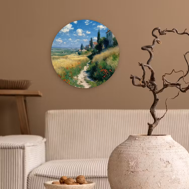 Wandcirkel - Glas - Zandpad - Huis - Bomen - Grasveld — 2