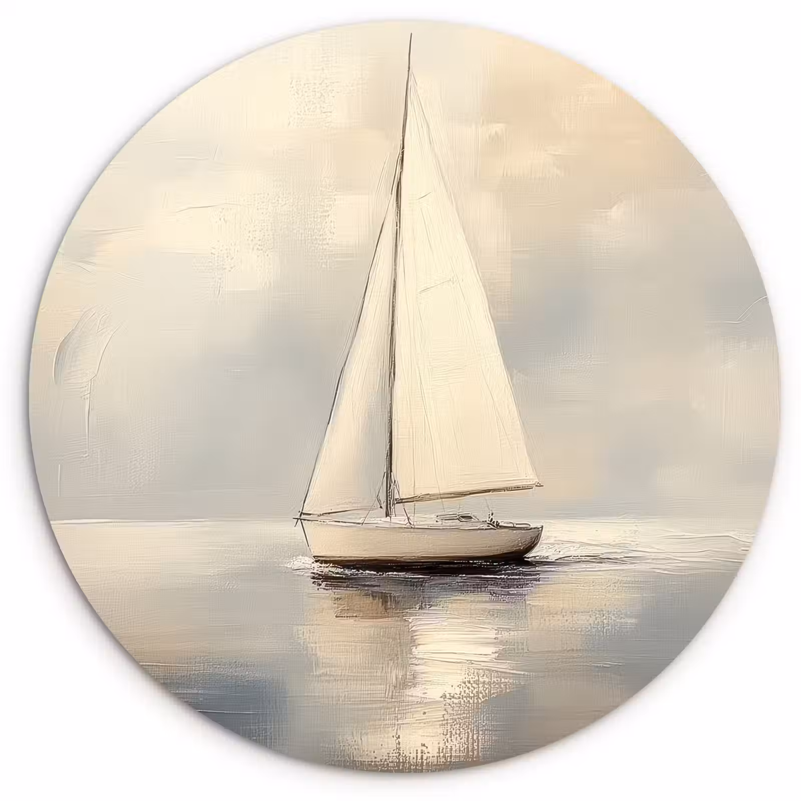 Wandcirkel - Glas - Zeilschip - Zee - Bewolkt — 1