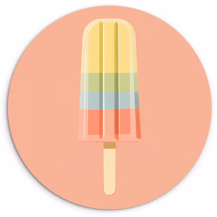 Wandcirkel - Glas - Waterijsje - Pasteltinten - Minimalistisch — 1