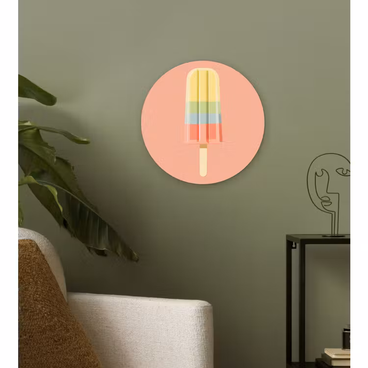 Wandcirkel - Glas - Waterijsje - Pasteltinten - Minimalistisch — 3