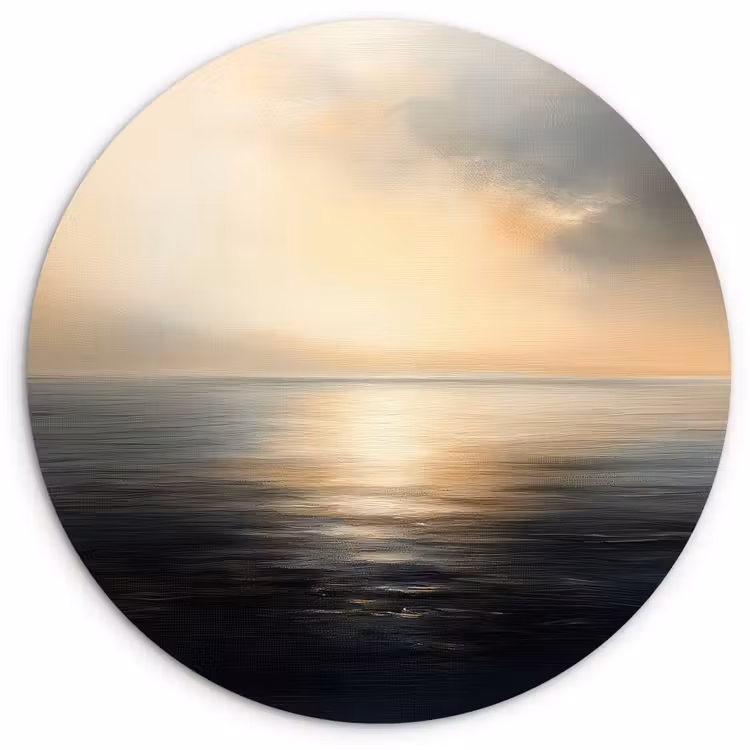 Wandcirkel - Glas - Zon - Horizon - Zee — 1