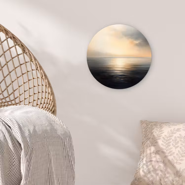 Wandcirkel - Glas - Zon - Horizon - Zee — 5