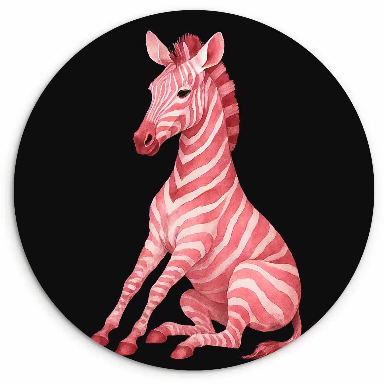 Wandcirkel - Glas - Zebra - Roze - Gestreept — 1