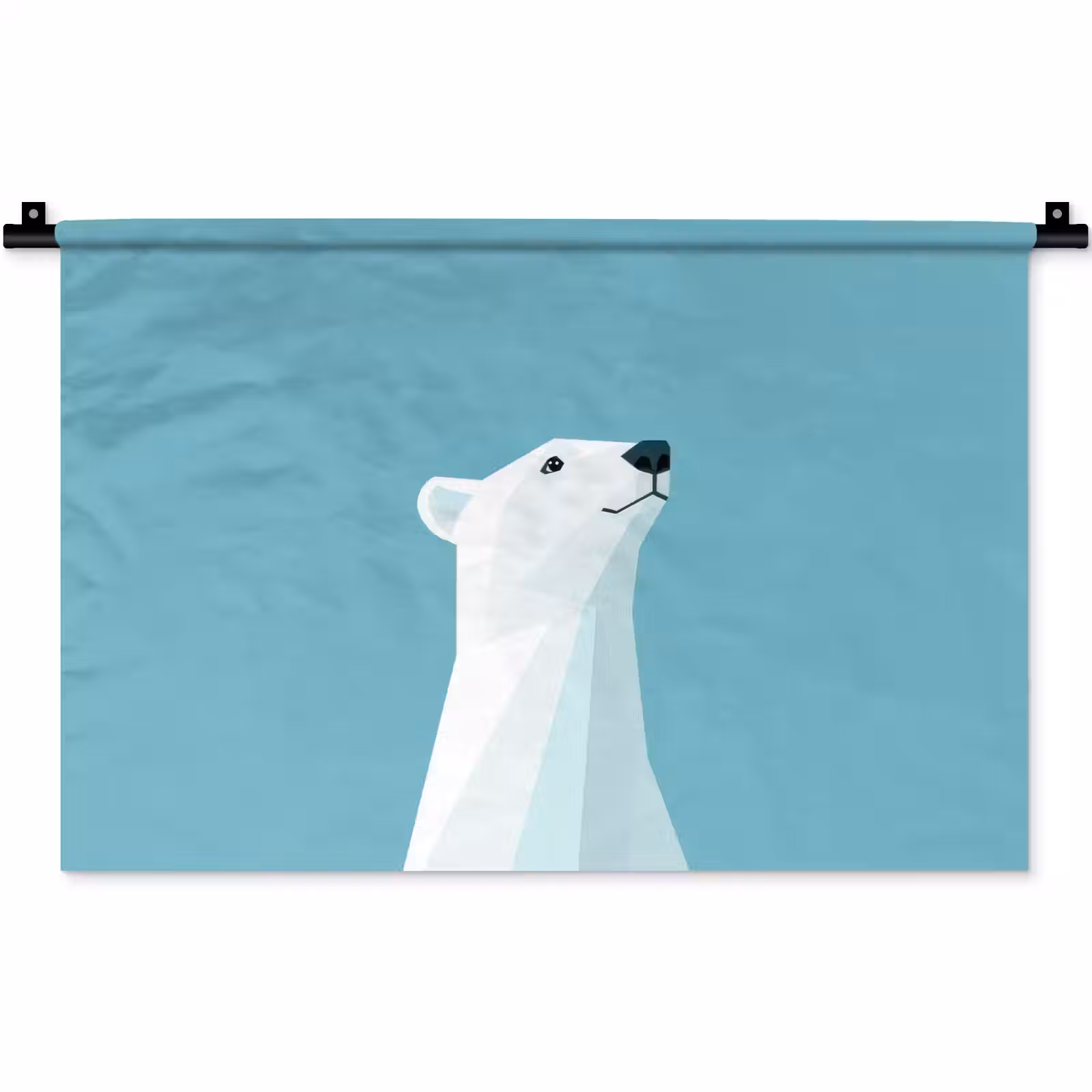 Wandkleed - Ijsbeer - Lichtblauw - Minimalistisch — 1