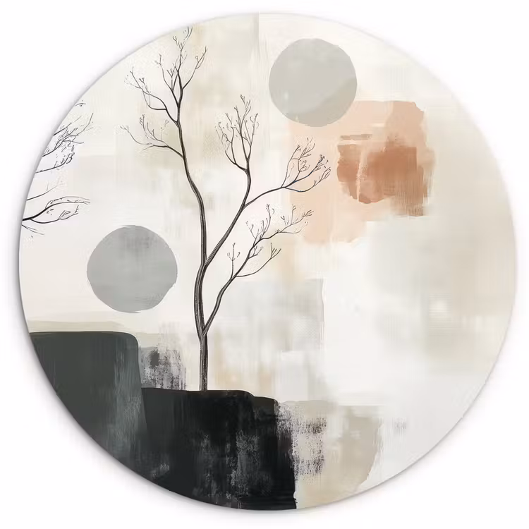 Wandcirkel - Glas - Wabi sabi - Beige - Plant — 1