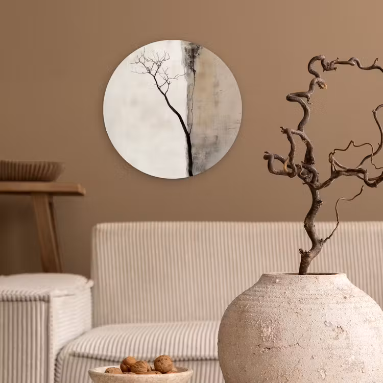 Wandcirkel - Glas - Wabi sabi - Plant - Beige — 2