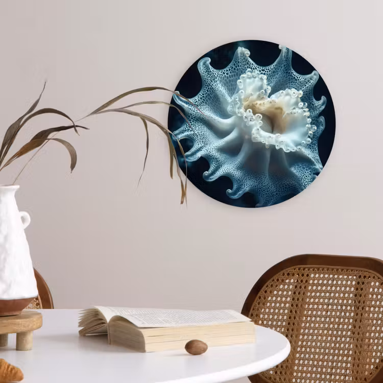 Wandcirkel - Glas - Zeewezen - Wit - Golven - Water — 4
