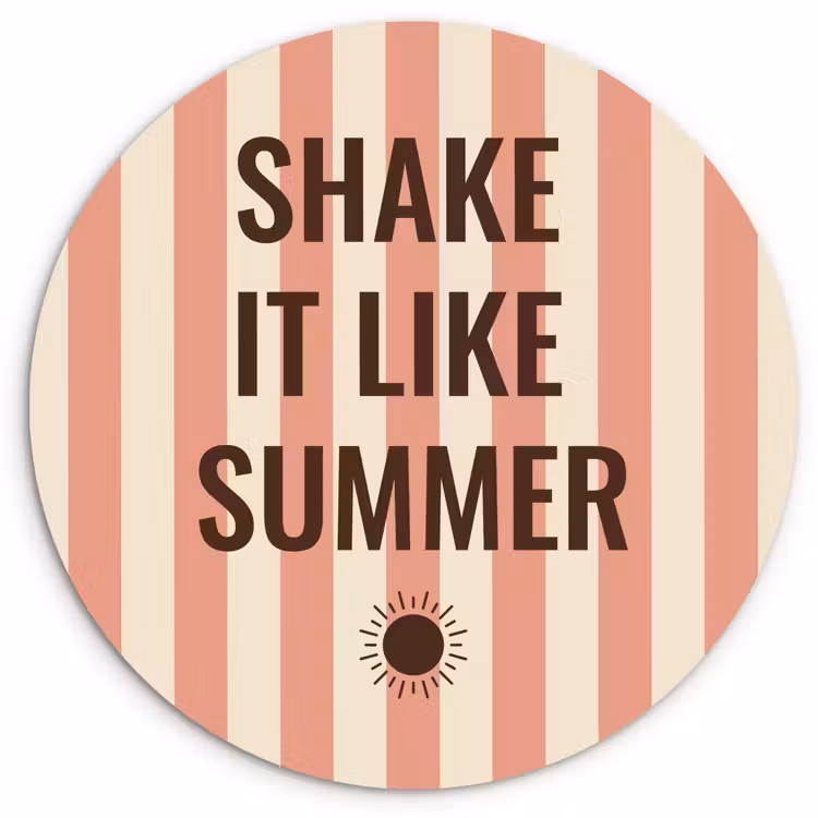 Wandcirkel - Glas - Zomer - Quote - Strepen — 1