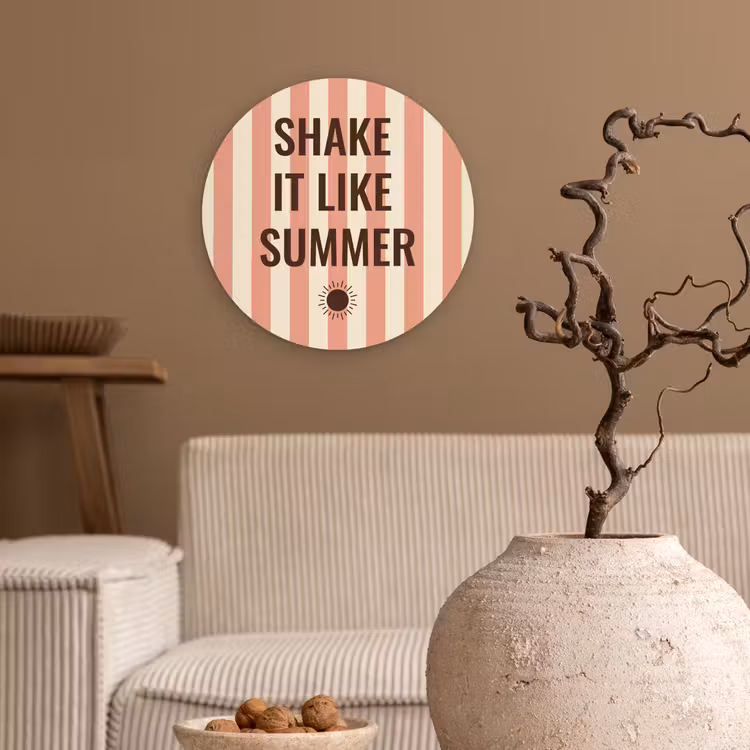 Wandcirkel - Glas - Zomer - Quote - Strepen — 2