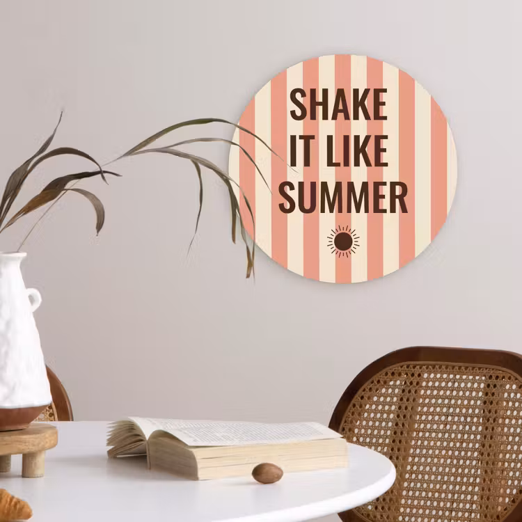 Wandcirkel - Glas - Zomer - Quote - Strepen — 4