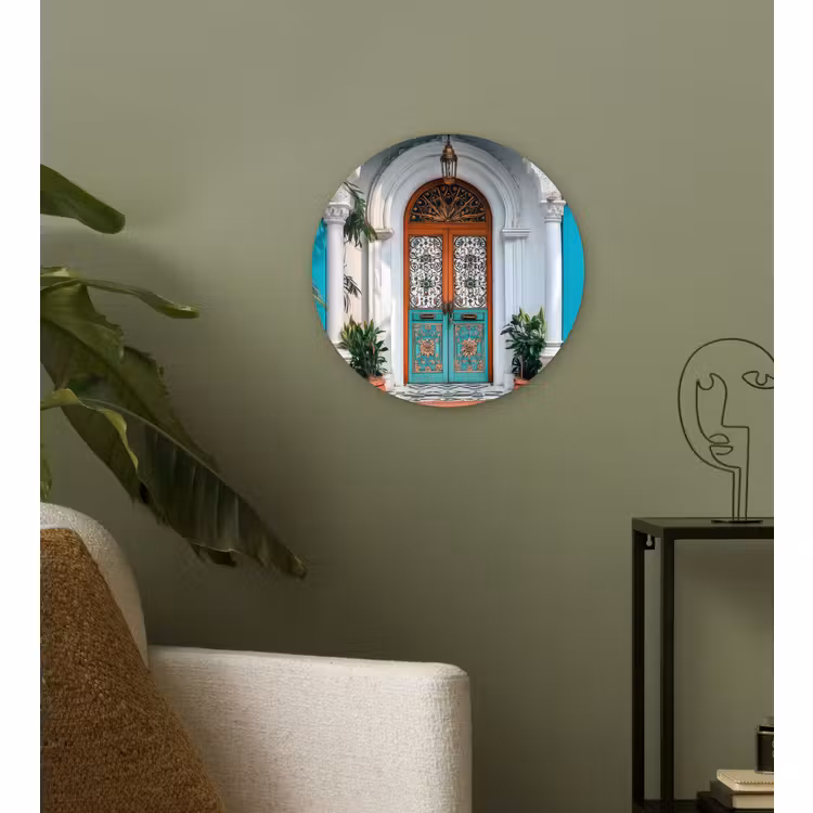 Wandcirkel - Glas - Zuilen - Sierlijke - Deur - Blauw — 3