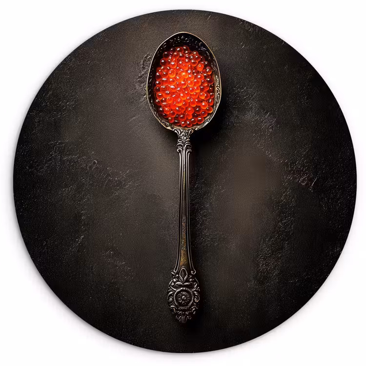 Wandcirkel - Glas - Zwart - Lepel - Caviar — 1