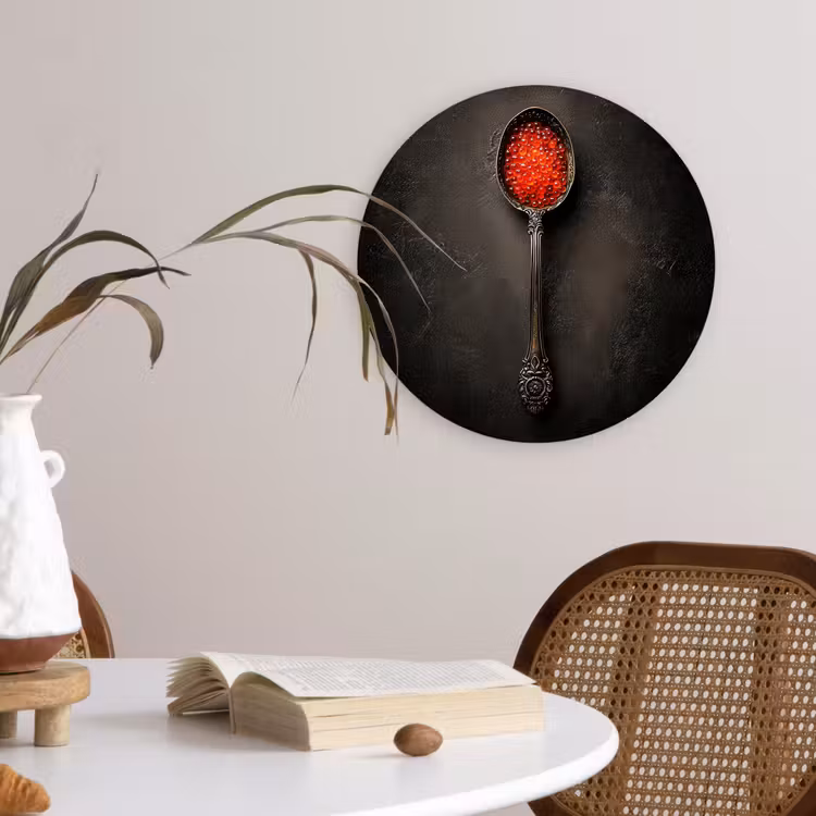 Wandcirkel - Glas - Zwart - Lepel - Caviar — 4