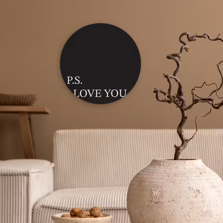 Wandcirkel - Glas - Zwart - Minimalistisch - Valentijn — 2