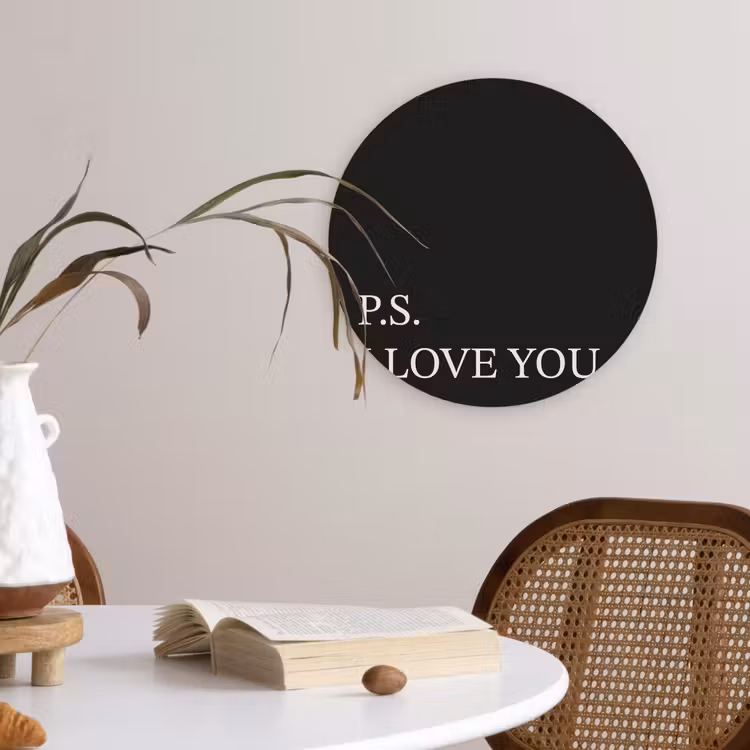 Wandcirkel - Glas - Zwart - Minimalistisch - Valentijn — 4