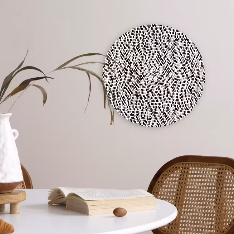 Wandcirkel - Glas - Zwart - Stippen - Wit — 4