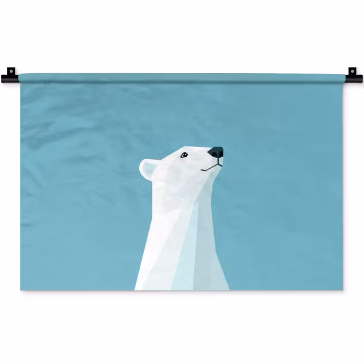 Wandkleed - Ijsbeer - Lichtblauw - Minimalistisch — 1