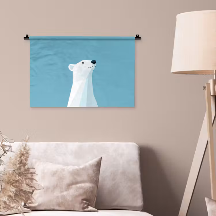Wandkleed - Ijsbeer - Lichtblauw - Minimalistisch — 2