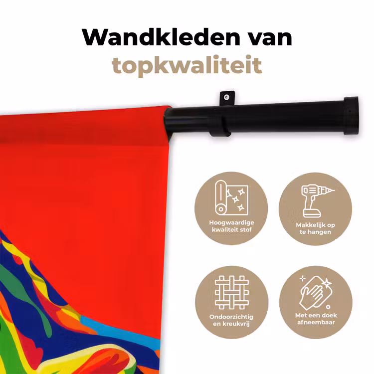 Wandkleed - Kikker - Kleurrijk - Strepen - Ogen — 3
